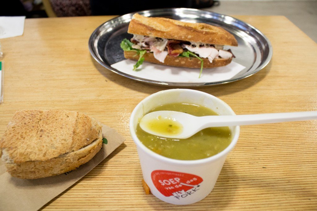 Sandwich and soup at New Fork Rotterdam